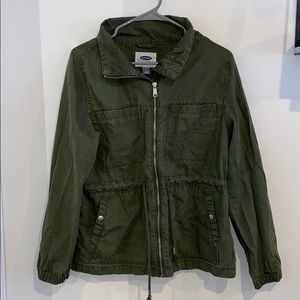 green utility jacket